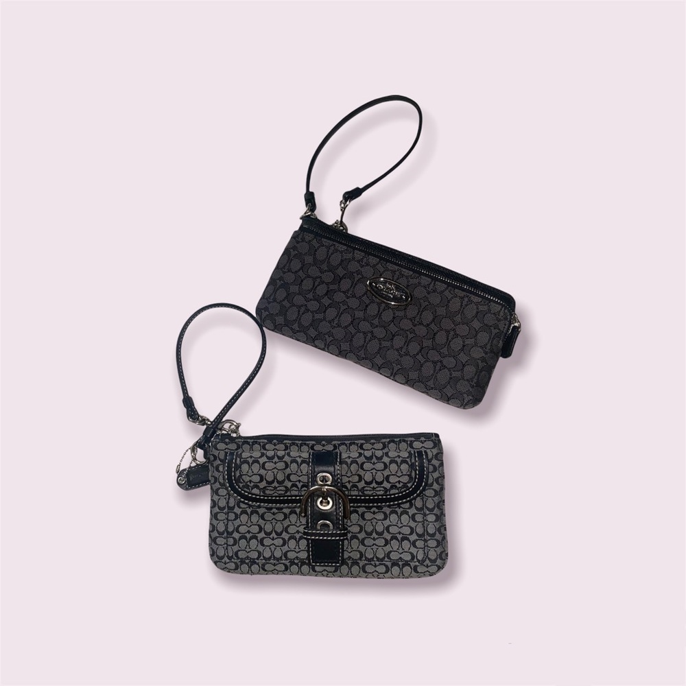 Coach Black and Gray Wristlet Wallet/ Hand Purse